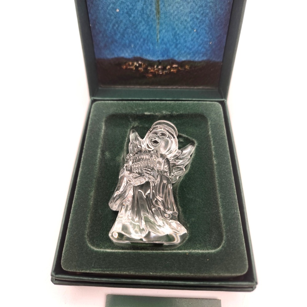 Marquis Waterford Crystal - Angel With Lyre Nativity Piece Original Box Insert